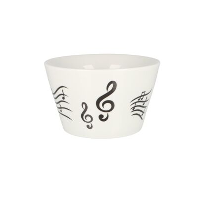 Cereal bowl with treble clef and music lines design