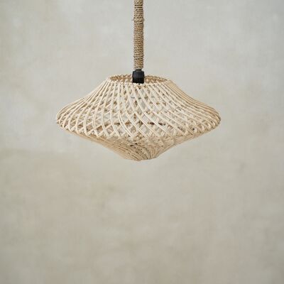 Rattan Lampshade - Ceiling and Wall Lamp - Natural -The Bulat Wall Pendant – M – Hippie Monkey