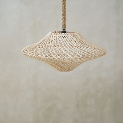 Rattan Lampshade - Ceiling and Wall Lamp - Natural - The Bulat Wall Pendant – L – Hippie Monkey