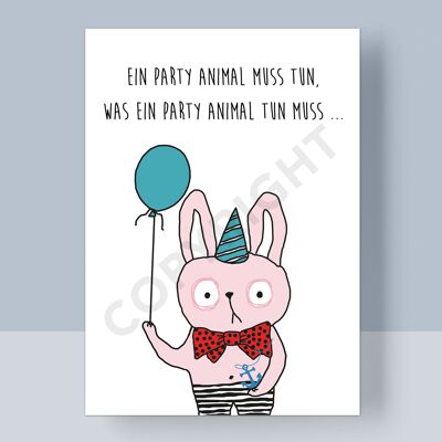 POSTKARTE - PARTY ANIMAL