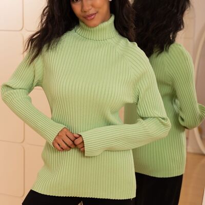 knitted turtleneck sweater with long sleeves, regular fit