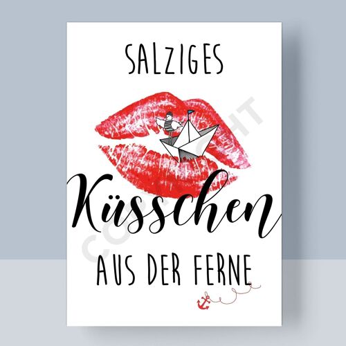 POSTKARTE - SALZIGES KÜSSCHEN