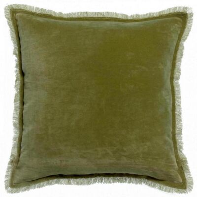 Einfarbiges Kissen Fara Olive 45 x 45