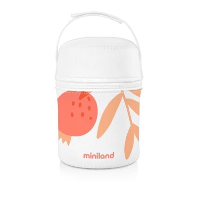Miniland Baby: THERMOS ALIMENTS 600ml, con borsa isotermica, collezione Mediterraneo, senza BPA