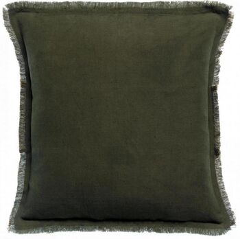Coussin uni Laly Olive 45 x 45 1
