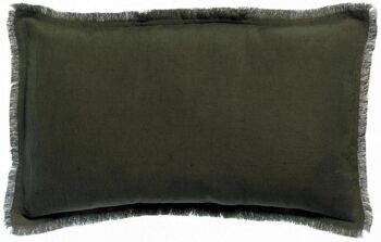 Coussin uni Laly Olive 30 x 50 1