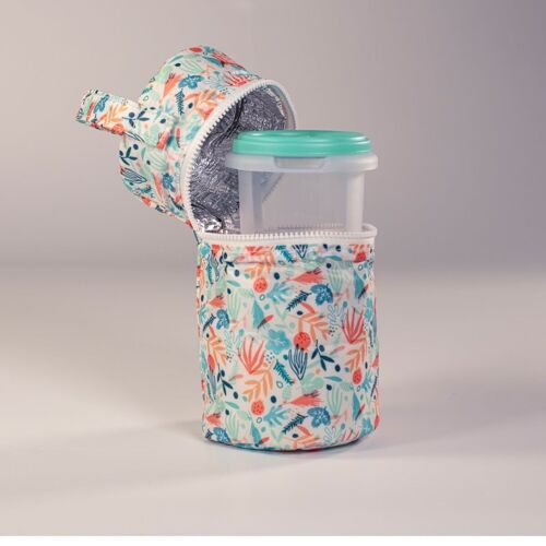 Miniland Baby: SAC THERMOS avec 2 pots (250ml) 22x2x33cm, collection méditerranéenne,  sans BPA