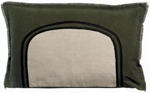 Coussin bicolore Laly Olive 40 x 65