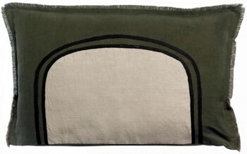 Coussin bicolore Laly Olive 40 x 65 1