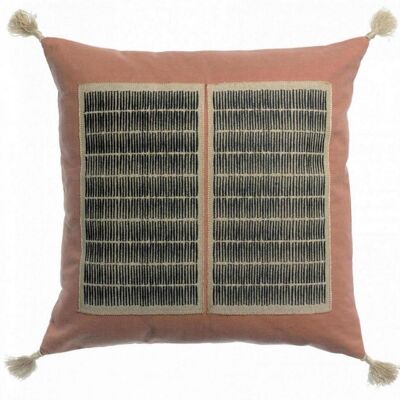 Yaël embroidered cushion Rosewood 45 x 45