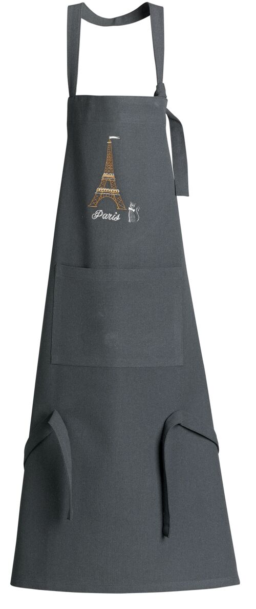 Tablier de cuisine recyclé Tour Eiffel avec poche Ombre 85 x 72