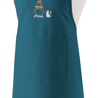 Recycled Japanese kitchen apron Eiffel Tower Peacock 125 x 85