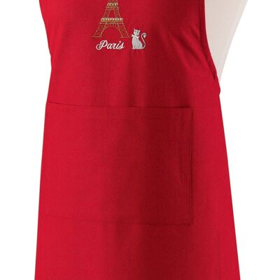Recycled Japanese kitchen apron Eiffel Tower Red 125 x 85