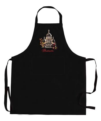 Tablier de cuisine recyclé Montmartre avec poche Noir 85 x 72 2