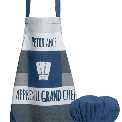 Set consisting of Kitchen Apron and Hat Little Angel Indigo 52 x 63