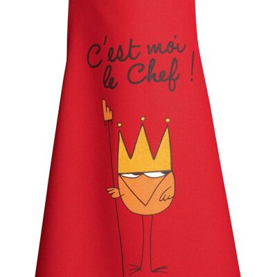 Children's kitchen apron Shadok Roi Chef Red 52 x 63