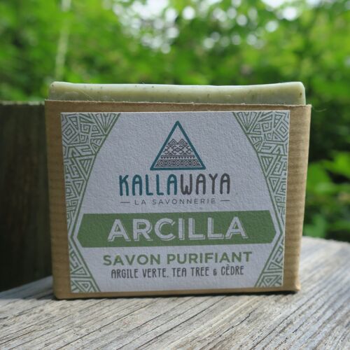 Savon ARCILLA ~ Argile verte,  Tea Tree et Cèdre