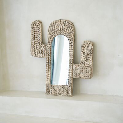 Mirror - Cactus - Shells - Natural - The Sea Shell Cactus Mirror – Hippie Monkey