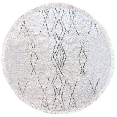Crimble Ivory/charcoal rug Diameter 160