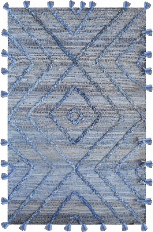 Tapis Worgan denim Bleu/ivoire 160 x 230