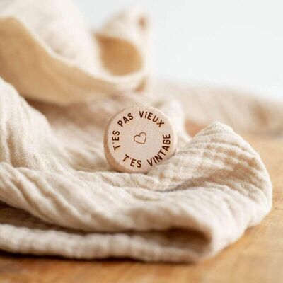 Wine Bottle Stopper "You're Not Old, You're Vintage" in cork and wood - My Bambou