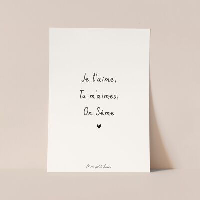 Postal A6 Te amo Me amas Sembramos