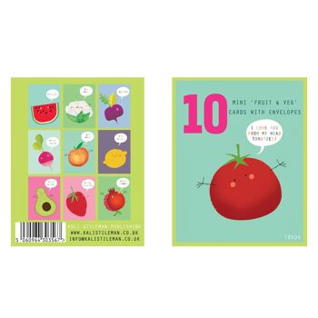 TBX08 Boîte de cartes de mini fruits et légumes mélangés 2