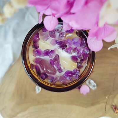 "AMATERASU" energy candle - Citrine, Amethyst