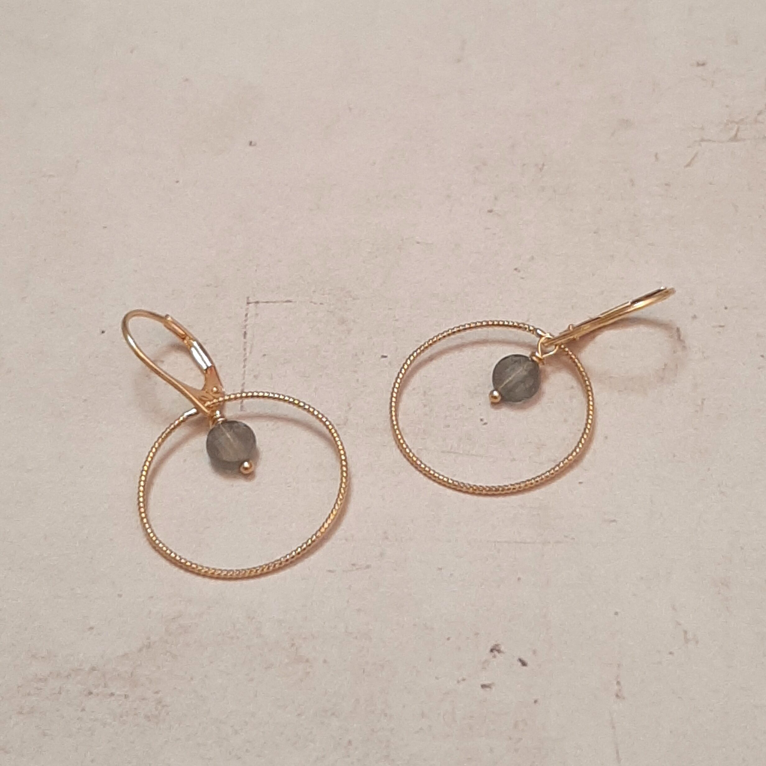 Krahô Labradorite Earrings 925 Silver Golden