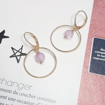 Krahô Amethyst Lavender Earrings 925 Silver Golden