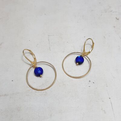 Krahô Lapis-Lazuli Earrings 925 Silver Golden