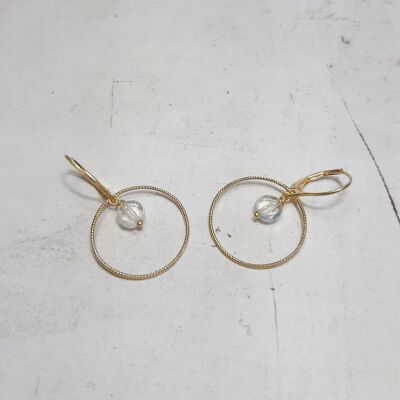 Pendientes Krahô Cristal de Roca Plata 925 Oro