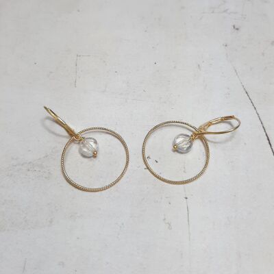 Krahô Rock Crystal Earrings 925 Silver Gold