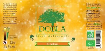 Bière de Noël Artisanale Bio Nadau 5% 33cl 2