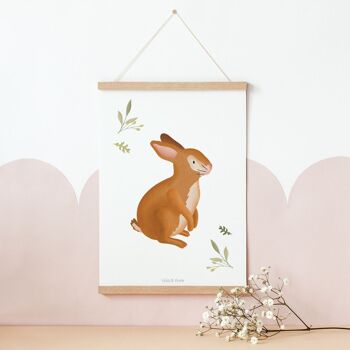 Poster lapin chambre enfant - poster enfant bébés animaux lapins 2