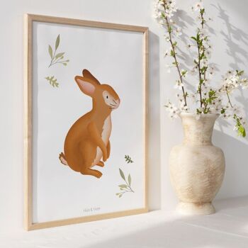 Poster lapin chambre enfant - poster enfant bébés animaux lapins 3