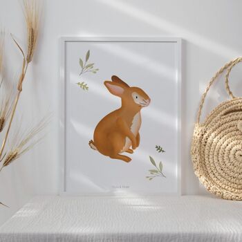 Poster lapin chambre enfant - poster enfant bébés animaux lapins 5
