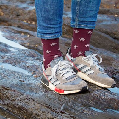 Burgundy Octopus socks