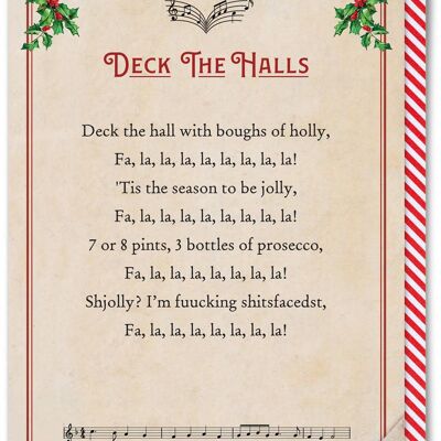 Carte de Noël grossière - Deck The Halls