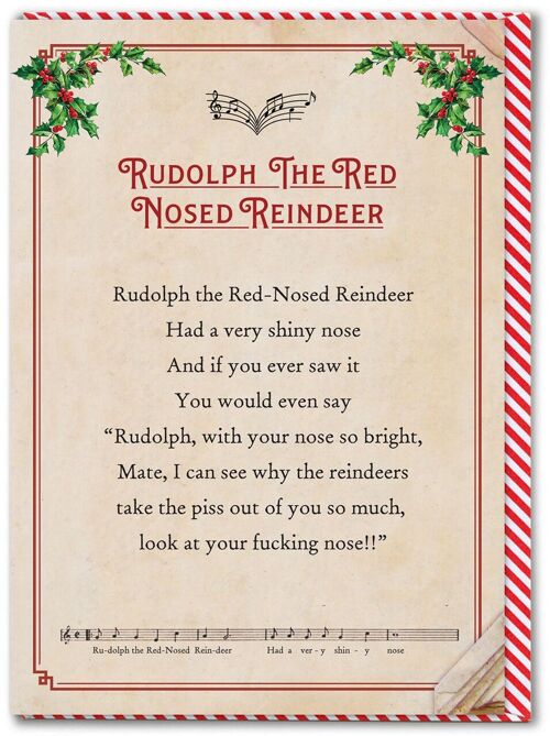 Rude Christmas Card - Rudolph The Red Nosed Reindeer