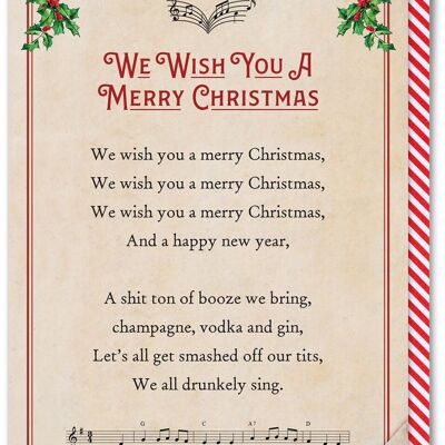 Rude Christmas Card - We Wish You A Merry Christmas