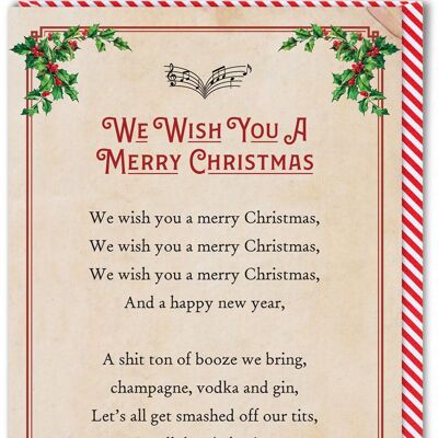 Rude Christmas Card - We Wish You A Merry Christmas