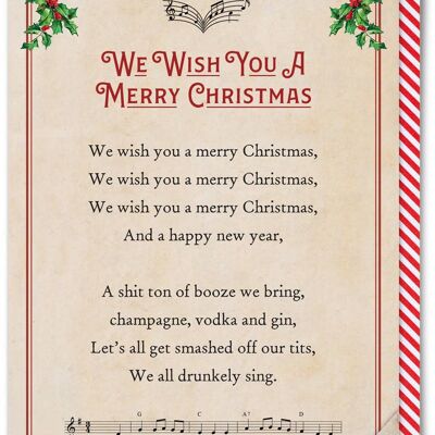 Rude Christmas Card - We Wish You A Merry Christmas