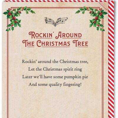 Carte de Noël grossière - Rockin autour de l'arbre de Noël