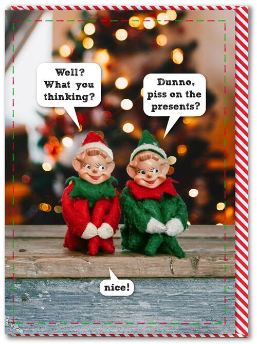 Rude Christmas Card - Naughty Elves