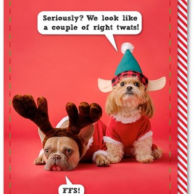 Rude Christmas Card - Look LIke Twats