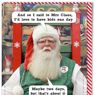 Divertente biglietto di Natale: i bambini di Babbo Natale