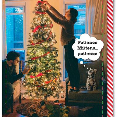 Carte de Noël amusante - Patience Mitaines Patience