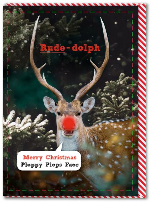 Funny Christmas Card - Rude-Dolph