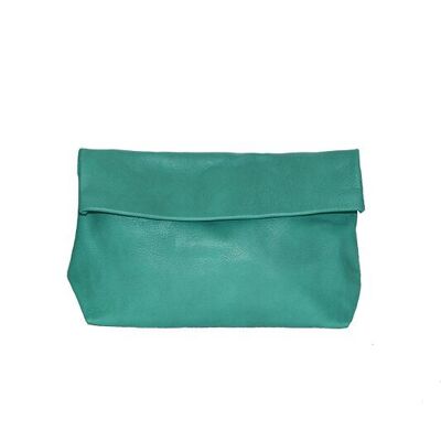 Large pouch in duck-colored leather